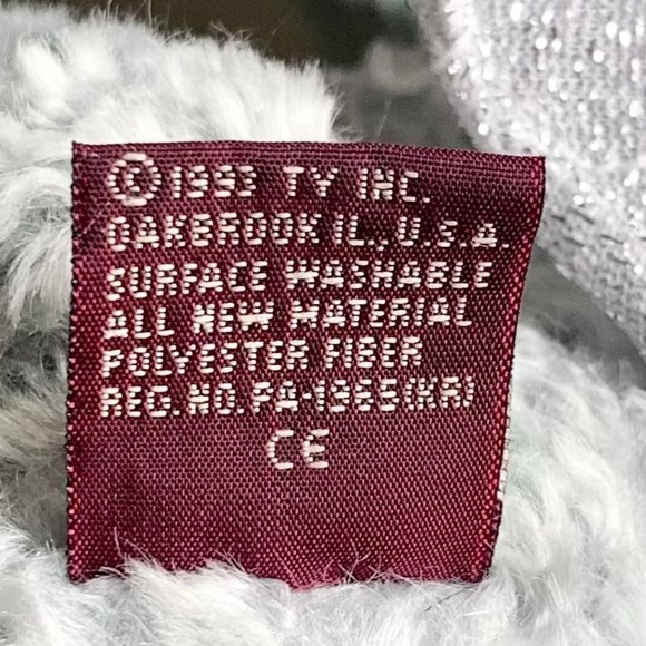 Ty Attic Treasures Sterling Silver Angel 8 1/2" Plush Fully Jointed Teddy Bear - Picture 7 of 7